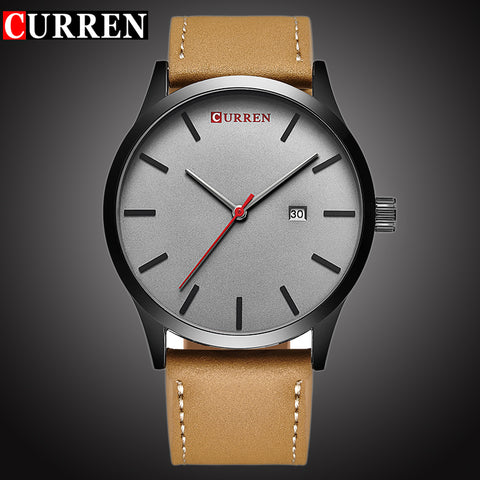 CURREN Top Brand Luxury Quartz watch men's Casual Leather Wrist watch Clock Male Business auto Date Waterproof New