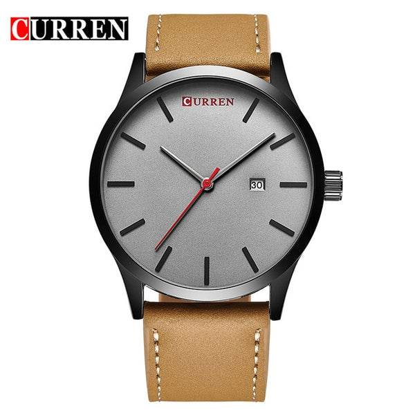 CURREN Top Brand Luxury Quartz watch men's Casual Leather Wrist watch Clock Male Business auto Date Waterproof New