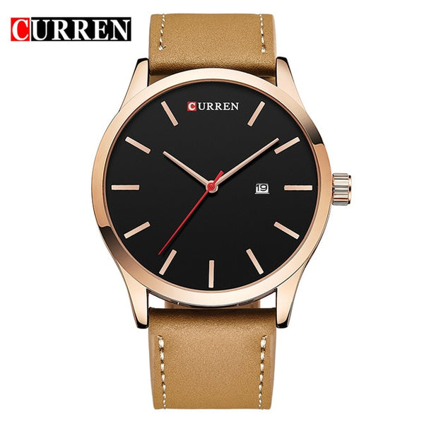 CURREN Top Brand Luxury Quartz watch men's Casual Leather Wrist watch Clock Male Business auto Date Waterproof New