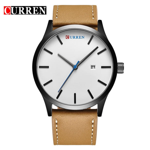 CURREN Top Brand Luxury Quartz watch men's Casual Leather Wrist watch Clock Male Business auto Date Waterproof New