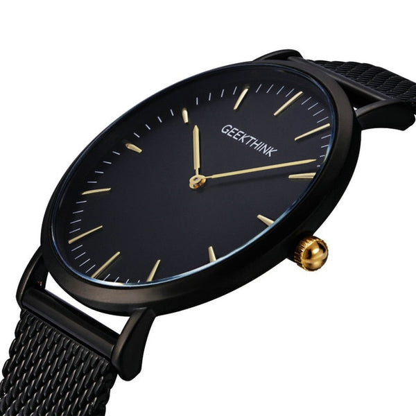 Top Brand Luxury Quartz Watch men Casual Black Japan quartz-watch stainless steel Wooden Face ultra thin clock male Relogio New