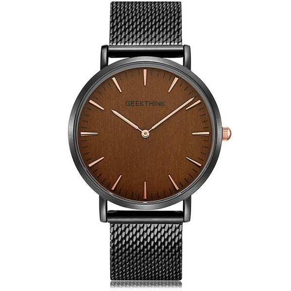 Fashion Top Brand Luxury Quartz watch Casual men quartz-watch stainless steel Mesh strap ultra thin clock male relogio masculino