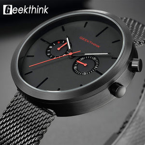 Top Brand Quartz Watches Men Black Full steel Wrist Watch Calendar Fashion Casual Relogio Masculino Modern Homme Swizerland