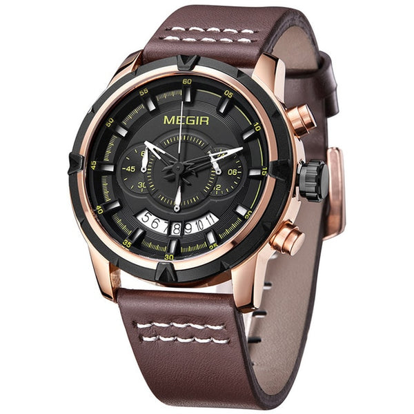 Men Luxury Military Quartz Analog Watches MEGIR Fashion Waterproof Chronograph Outdoor Sport Wrist Watch Clock New